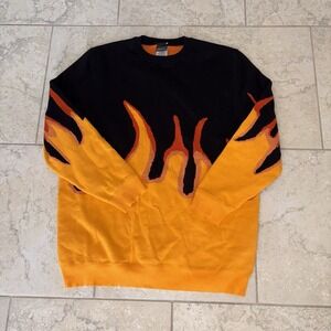Dreambranding Heavy Weight Nap Flame Sweater Size XL Minecraft Fire